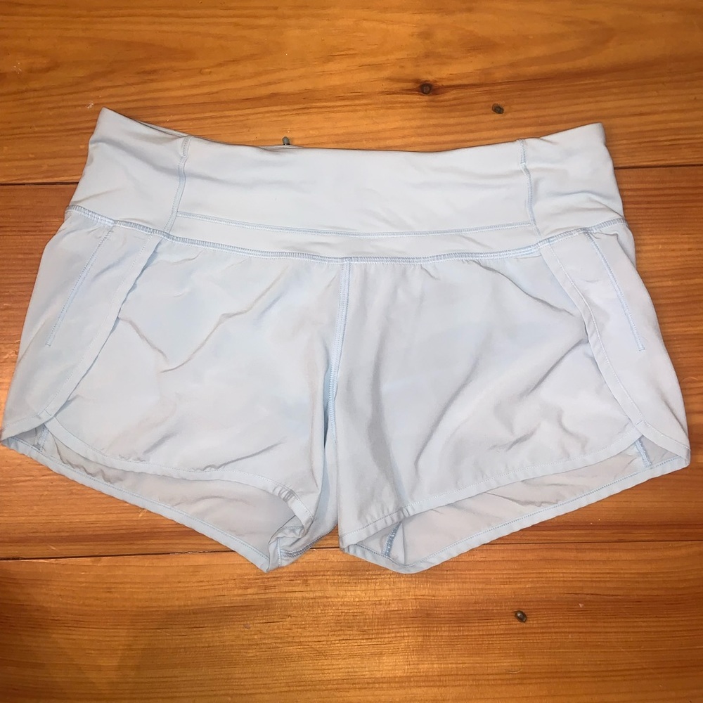 LULULEMON light blue speed up shorts